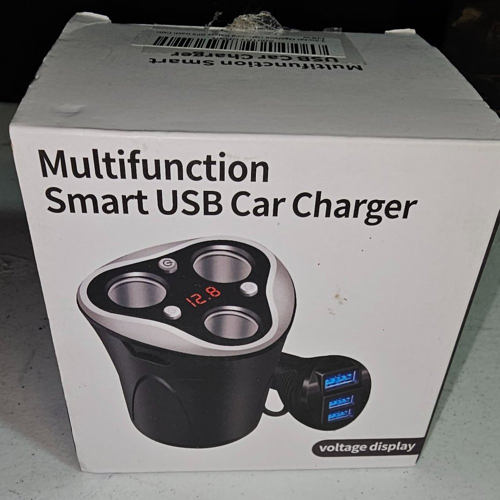 3 Socket Cigarette Lighter Splitter Power Adapter + 3 USB Car Charger